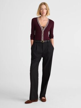 NWT Madewell Petite Slouchy Straight Pants in Brushed Twill